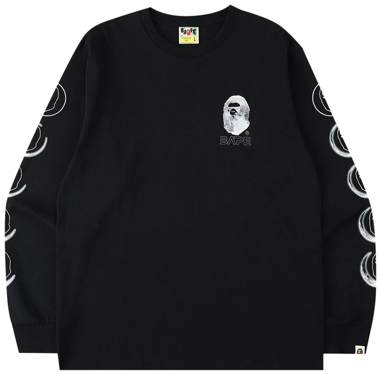 BAPE Ape Head Moon Long Sleeve Tee Black