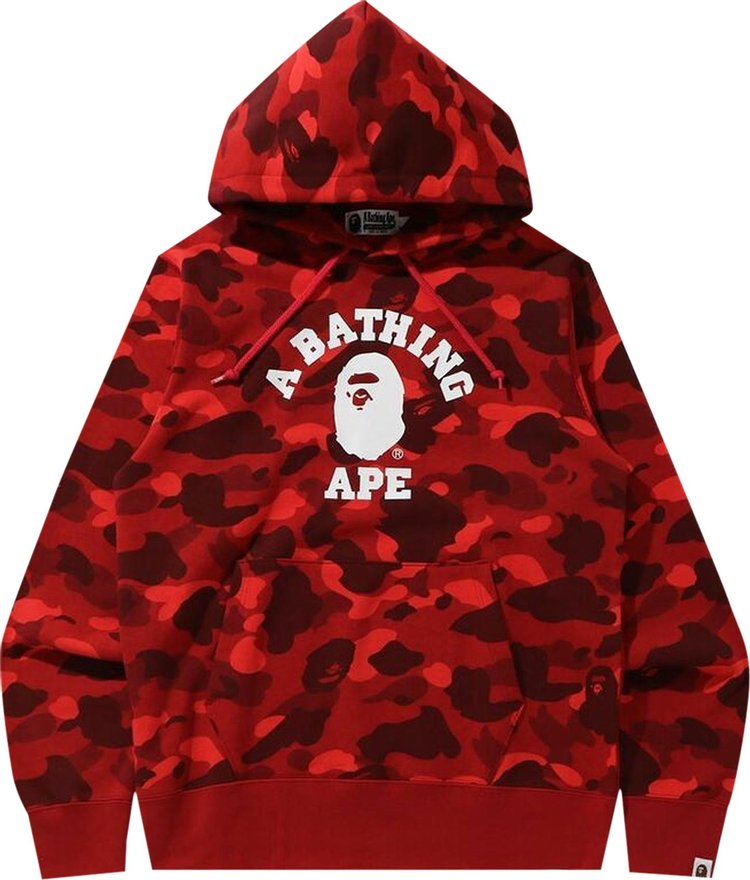 BAPE Online Exclusive Color Camo College Pullover Hoodie 'Red'