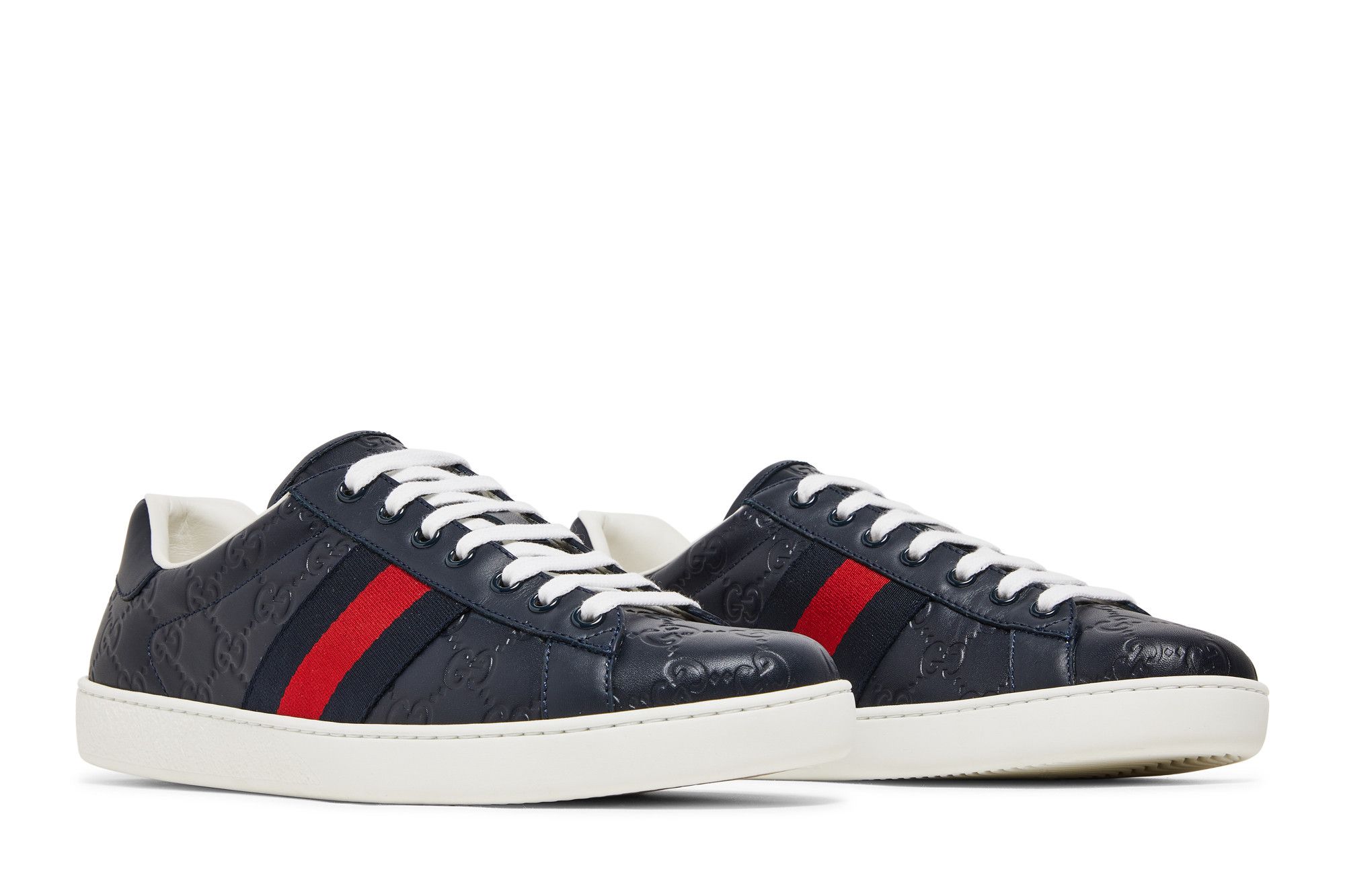 Size 9.5 Gucci Ace Signature Blue