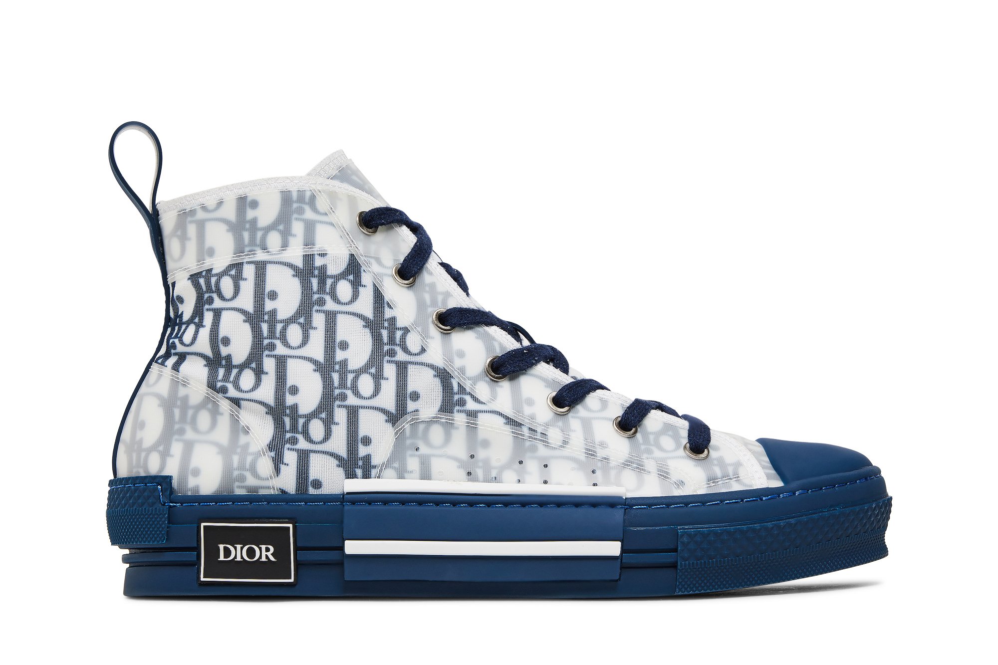 Dior B23 Blue Dior Oblique Kasuri Jacquard High Top Sneakers  Sneak in  Peace