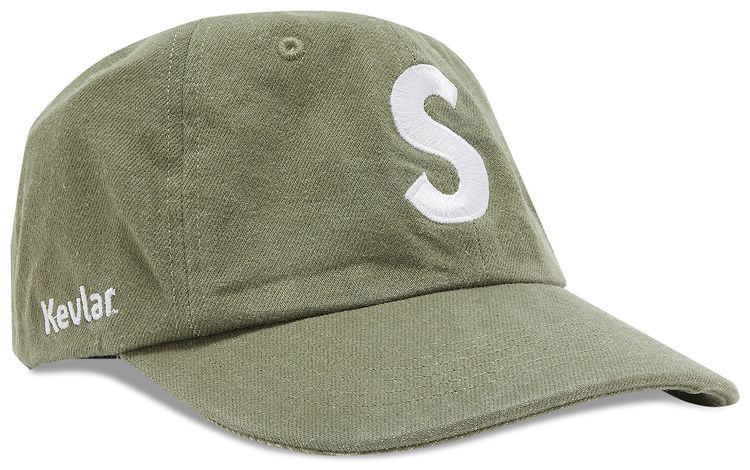 Supreme x Kevlar Denim S Logo 6 Panel Olive