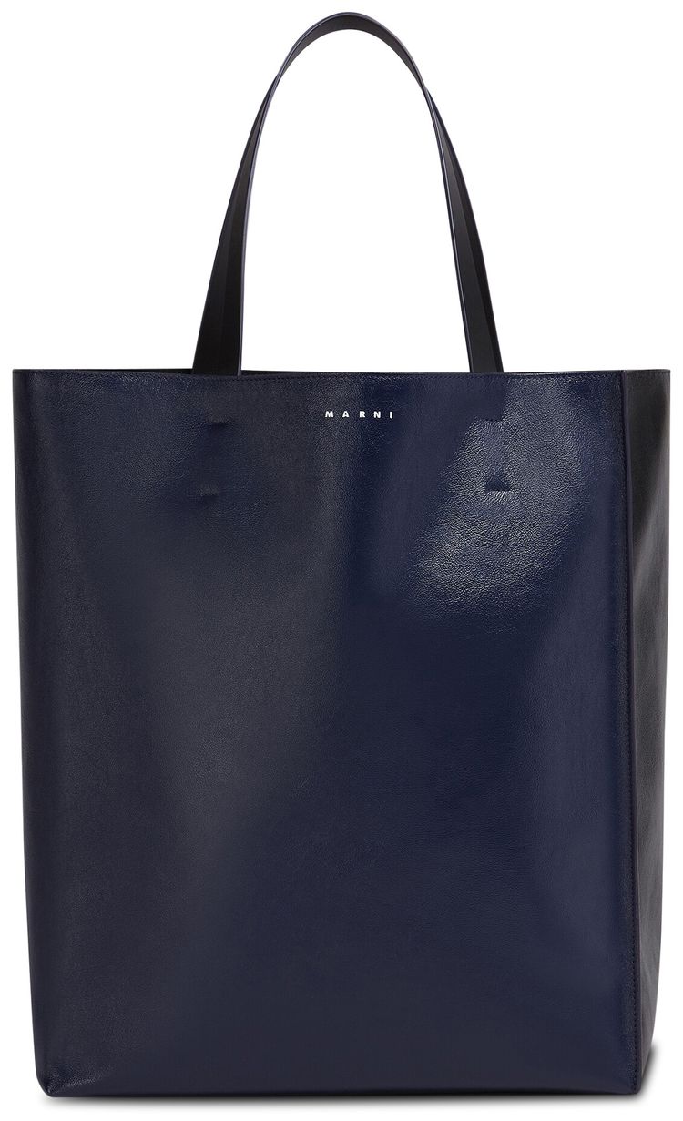 Marni Logo Printed Tote Bag Navy