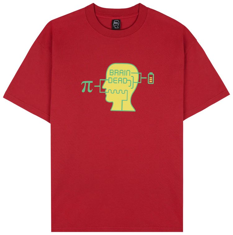 Brain Dead Low Battery T Shirt Maroon