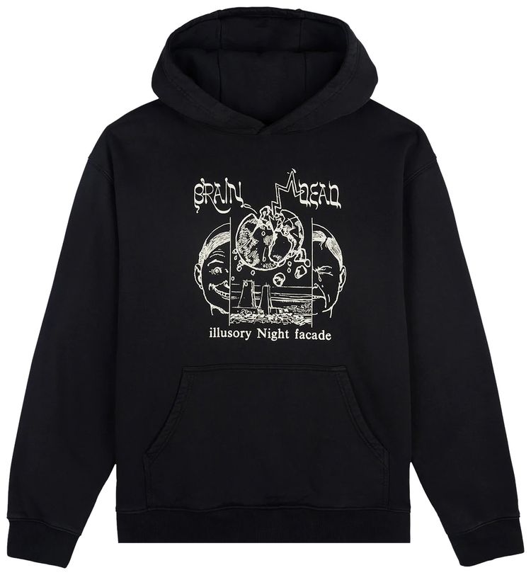 Brain Dead Night Facade Hoodie Black
