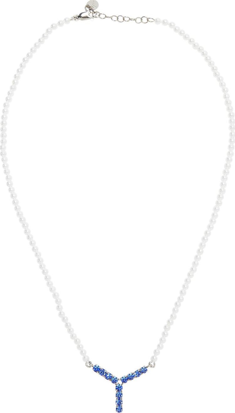 Y/Project Mini Y Necklace 'Silver/Pearl/Sapphire'