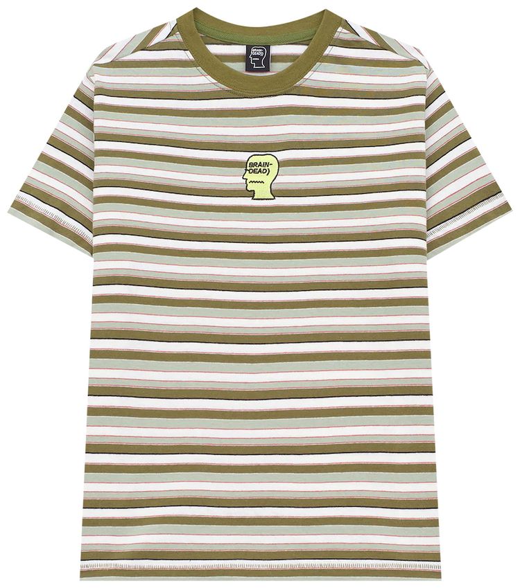 Brain Dead Striped Baby Tee Green