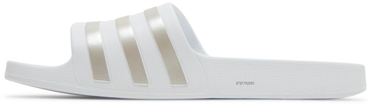 Adidas Adilette Aqua Slides White Platinum Metallic