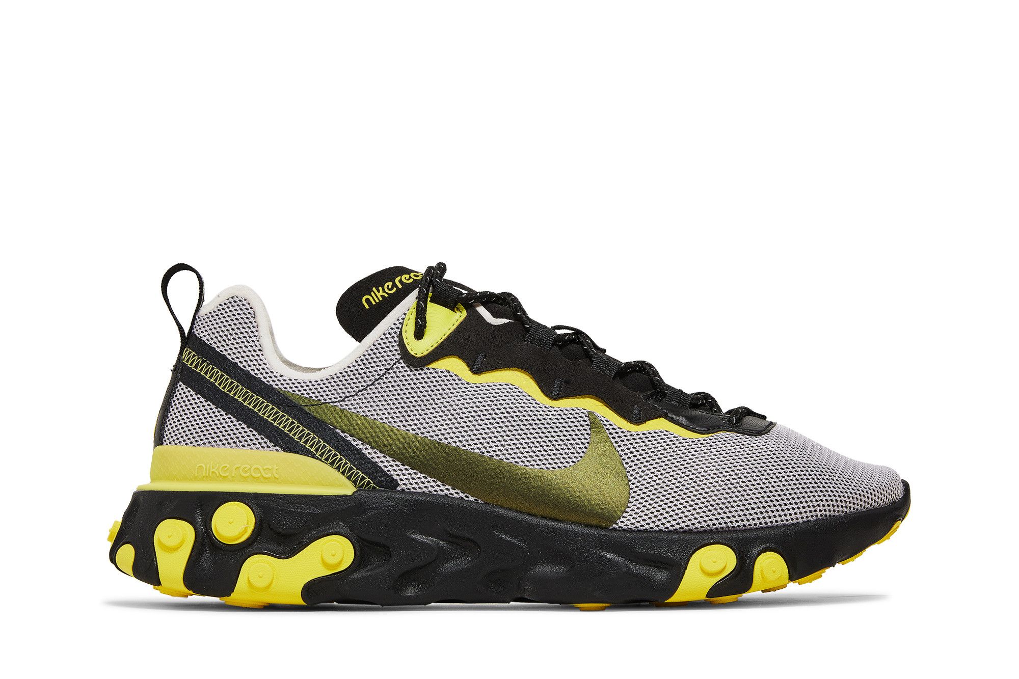 Nike react element 55 black yellow deals
