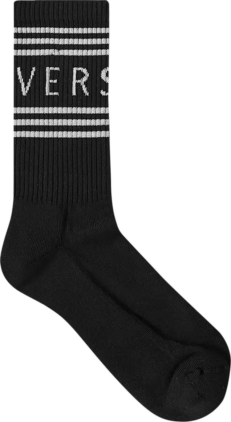 Versace Logo Socks Black