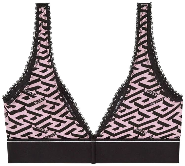 Versace La Greca Print Bra Top Pink