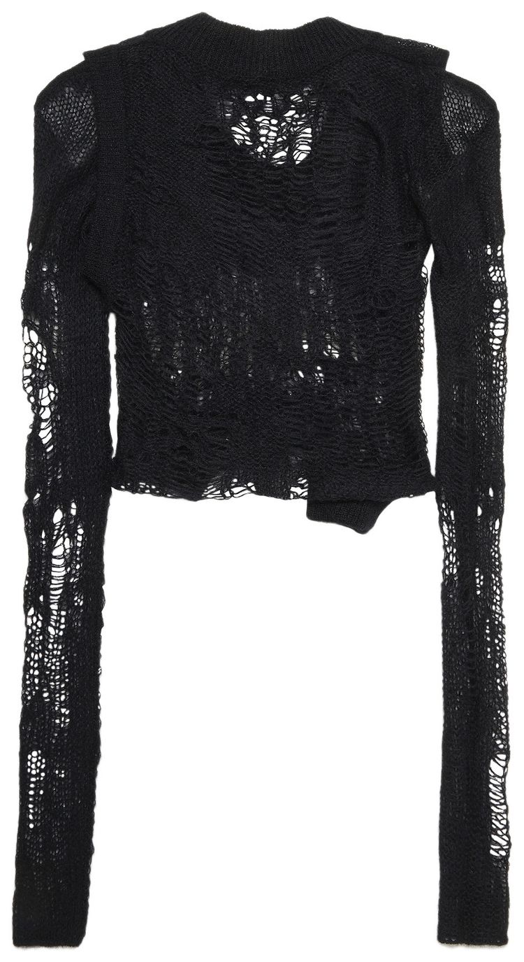 Rick Owens Spider Banana Knit Sweater Black