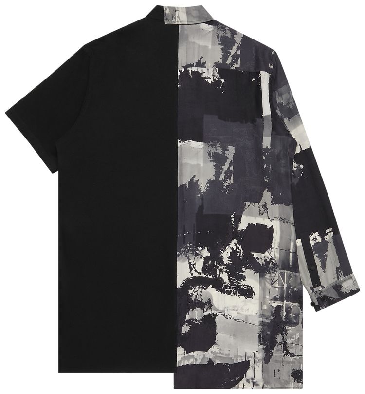 Yohji Yamamoto Printed Asymmetry Shirt Black