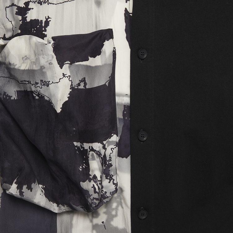 Yohji Yamamoto Printed Asymmetry Shirt Black
