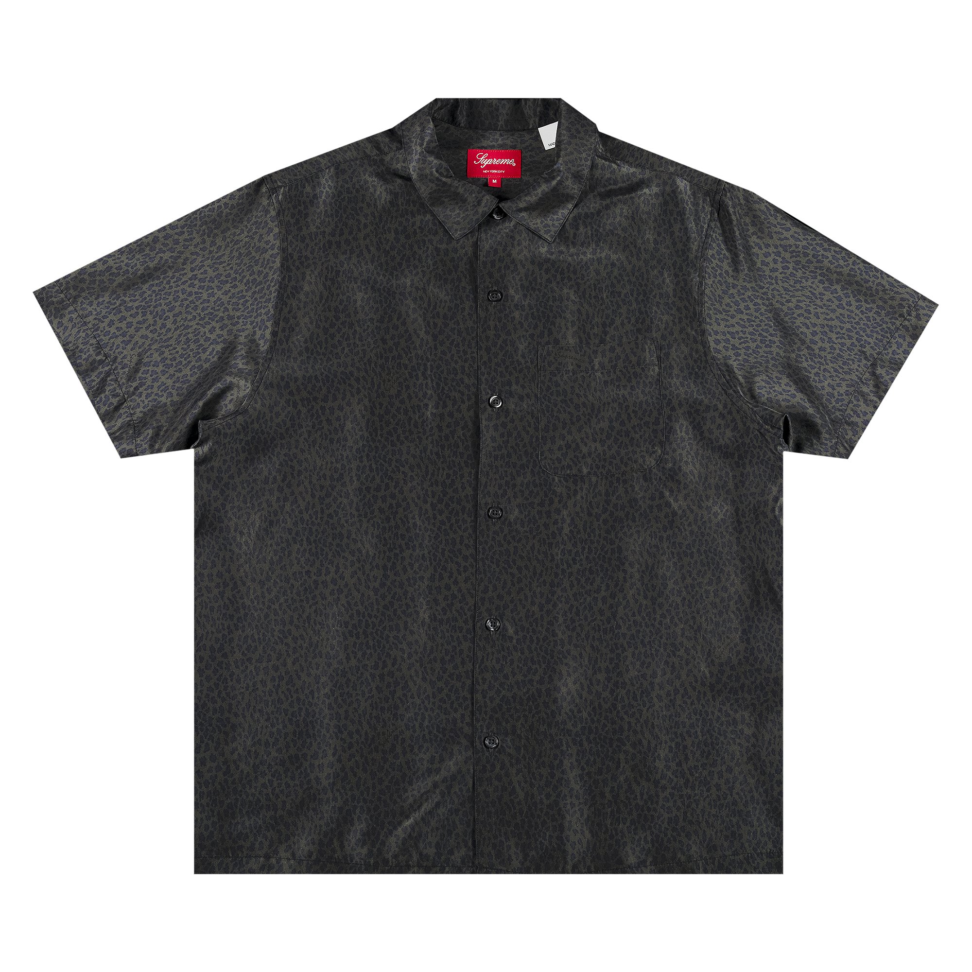 Supreme Leopard Silk Short-Sleeve Shirt 'Charcoal'