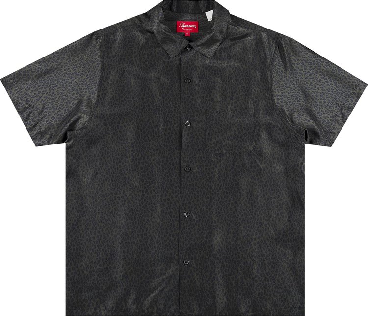 Supreme Leopard Silk Short-Sleeve Shirt 'Charcoal'