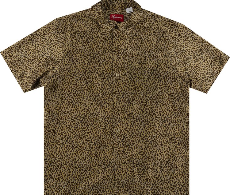 Supreme Leopard Silk Short-Sleeve Shirt 'Tan'
