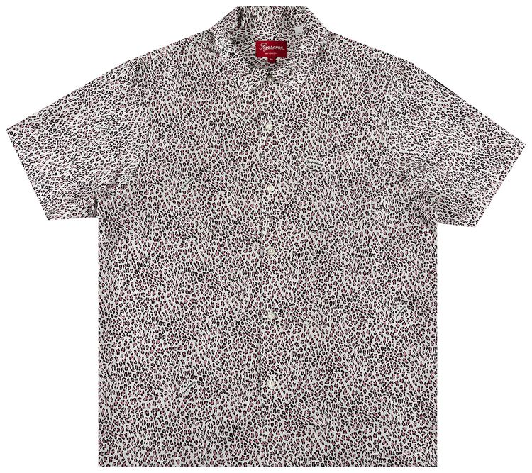 Supreme Leopard Silk Short Sleeve Shirt Pink