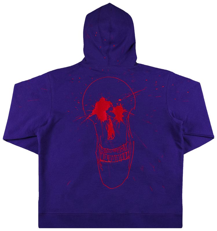Supreme Ralph Steadman Skull Hooded Sweatshirt Purple