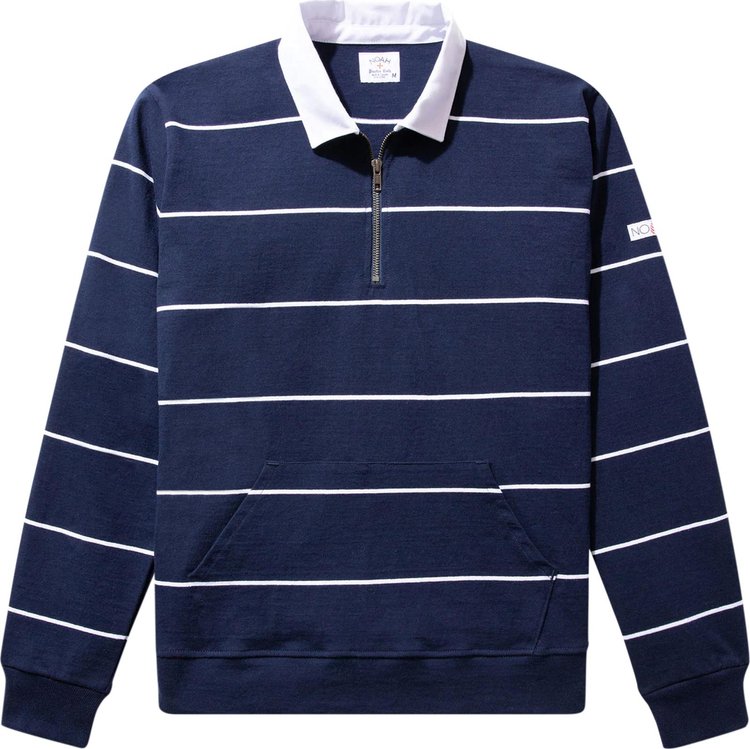 Noah Quarter Zip Rugby Pullover 'Navy/White'