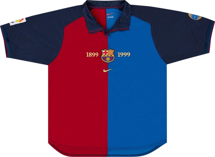 Nike 1999-2000 Barcelona Match Issue Centenary Bogarde #17 Home Jersey 'Red/Blue'