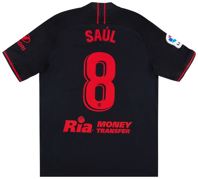 Nike 2019 2020 Atletico Madrid Player Issue Saul 8 Vaporknit Domestic Away Jersey Black