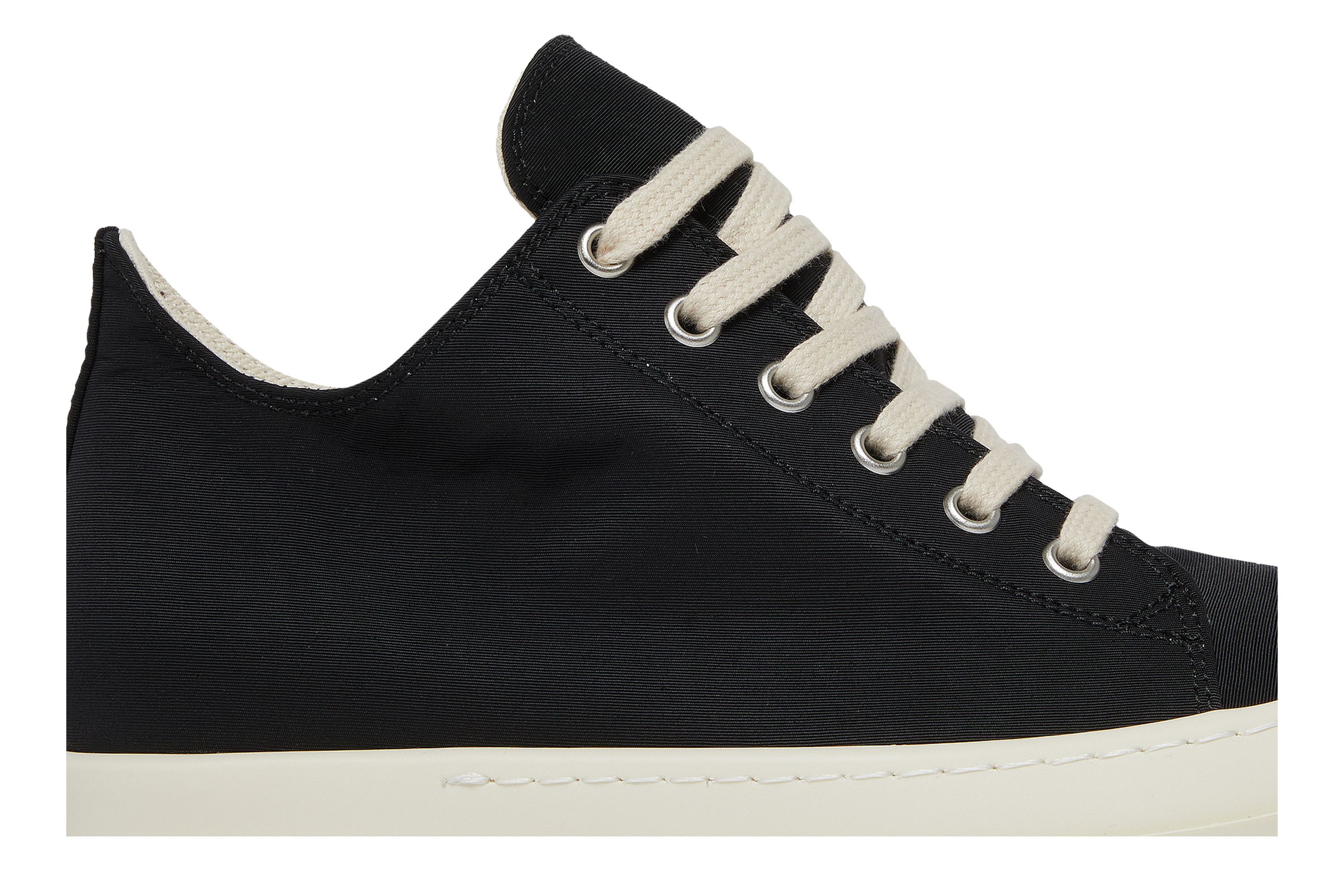 Size 5.0 Rick Owens Wmns DRKSHDW Fogachine Cotton Nylon Low 'Black Milk'