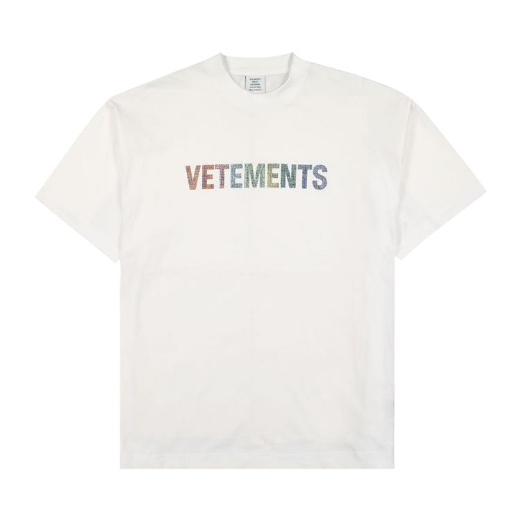 Vetements Crystal Logo T Shirt White