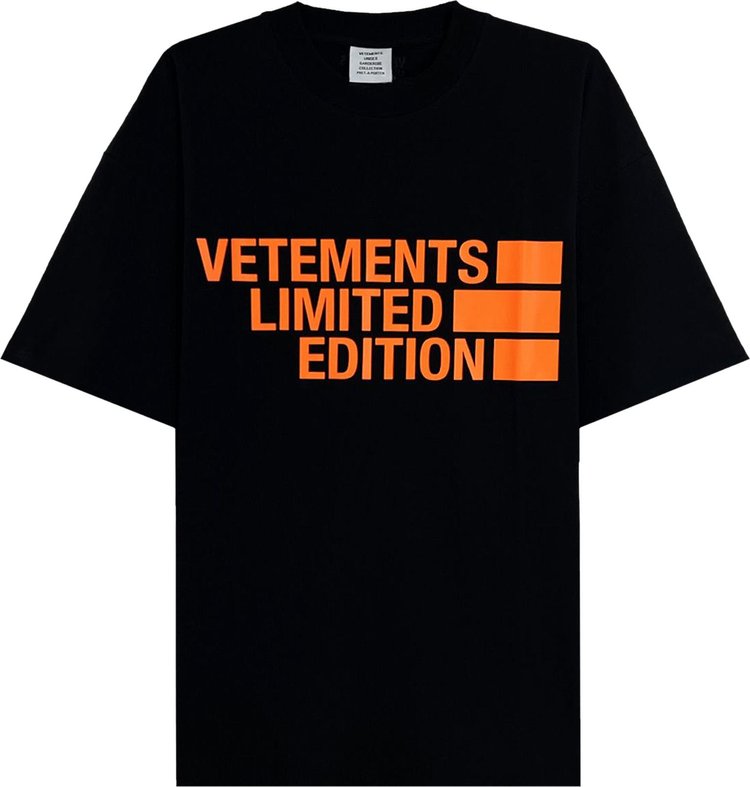 Vetements Big Logo Limited Edition T-Shirt 'Black/Orange'