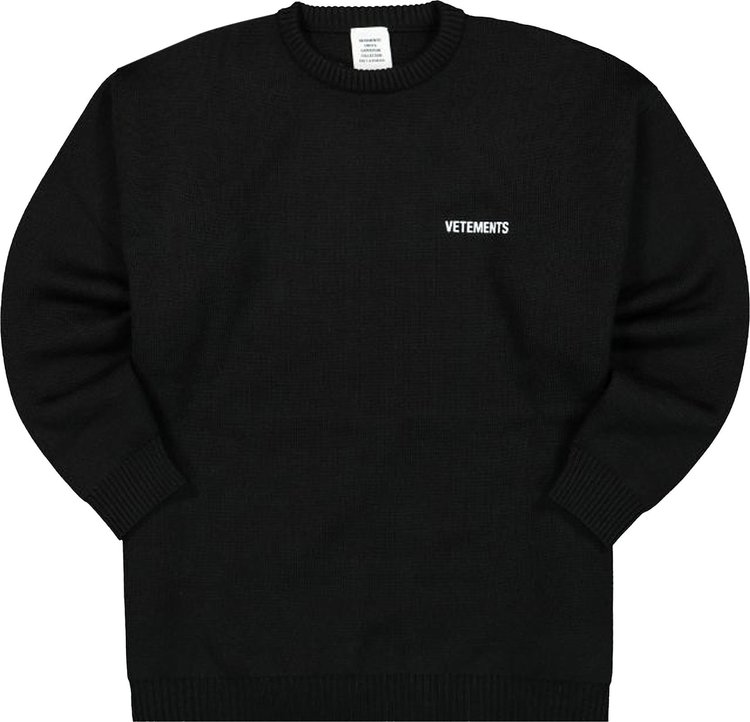 Vetements Iconic Logo Knitted Jumper 'Black'
