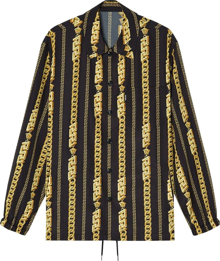 Buy Versace Column Strip Long-Sleeve Shirt 'Black/Gold' - 1002924 ...