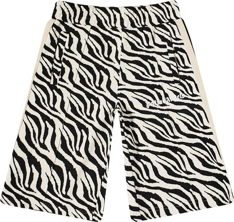 Palm Angels Zebra Jacquard Track Short BlackWhite