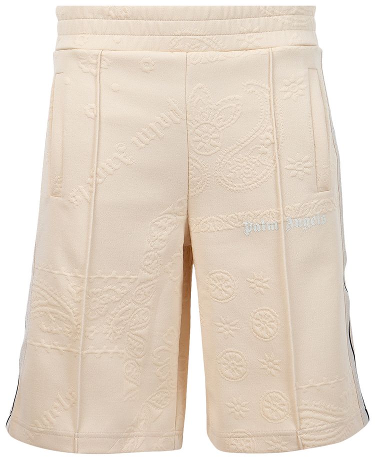 Palm Angels Embossed Bandana Track Short Beige