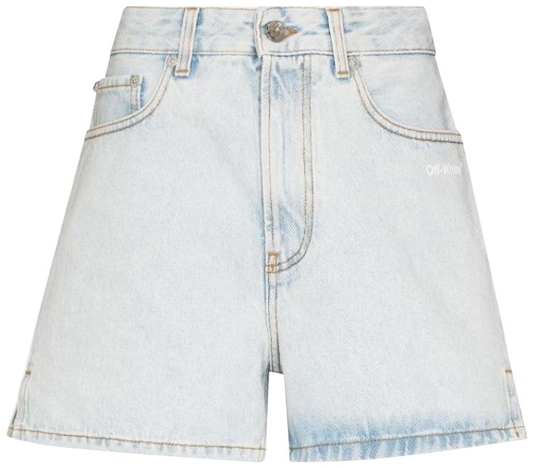 Off White Diag Straight Shorts Light BlueWhite