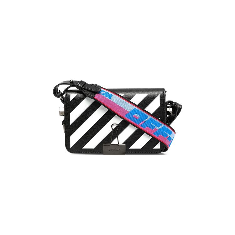 Off White Binder Mini Flap BlackWhite