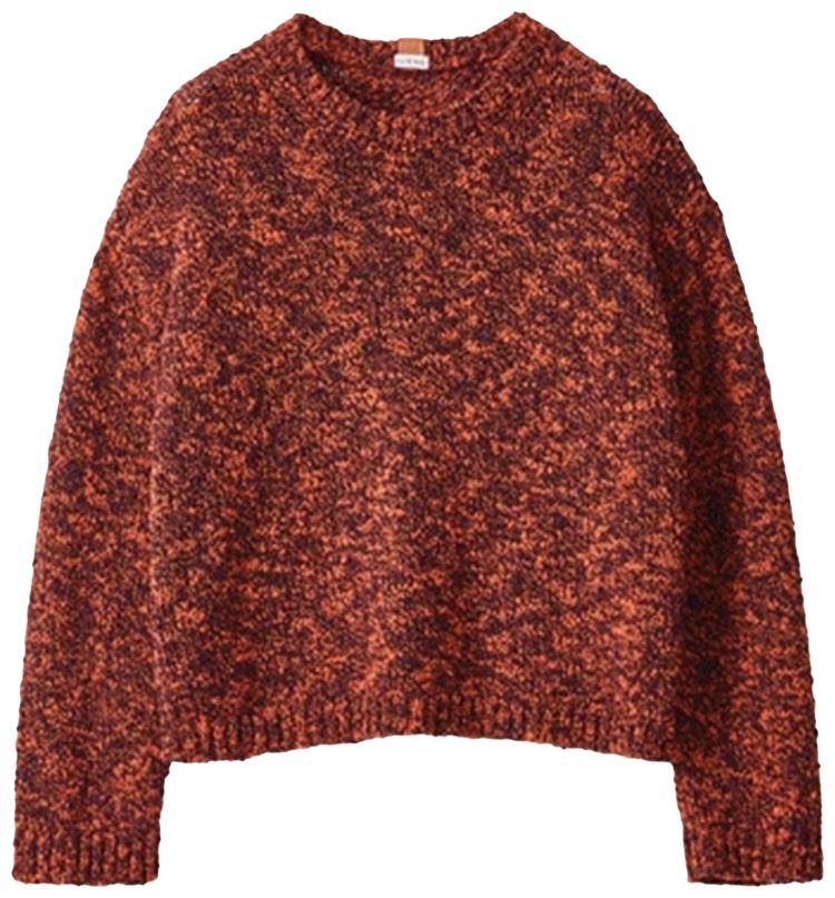 Loewe Crewneck Melange Sweater Dark Red