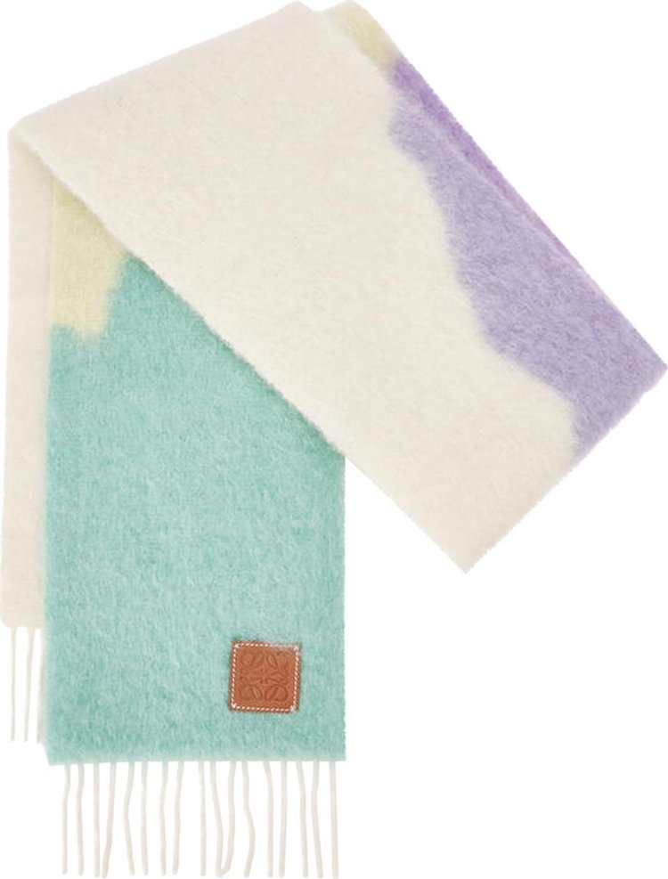 Loewe Graphic Mohair Scarf 'White/Multicolor'