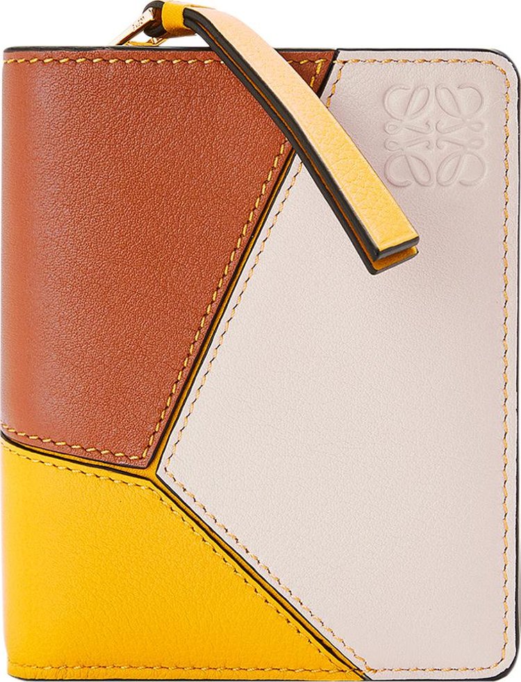 Loewe Compact Zip Wallet Puzzle 'Mustard/Tan'