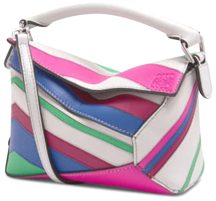 Loewe Puzzle Edge Zigzag Mini Bag GreyMulticolor