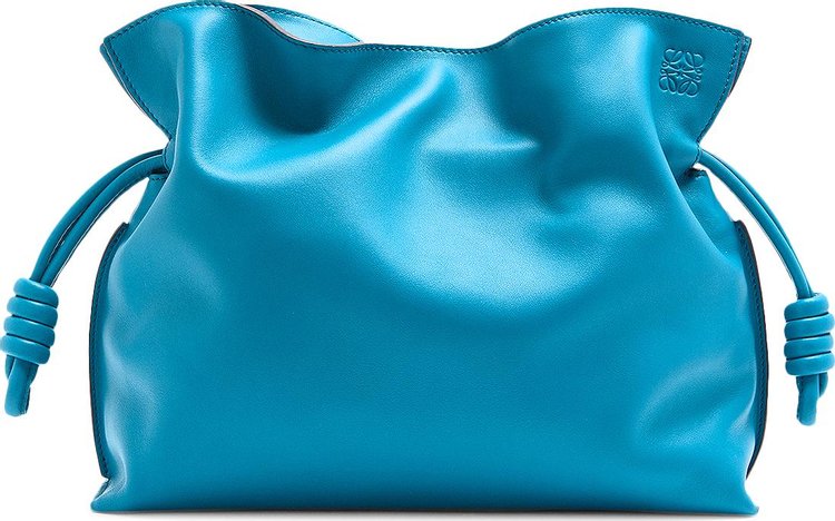 LOEWE Goya celestine blue long leather clutch bag with chain strap  authentic NWT