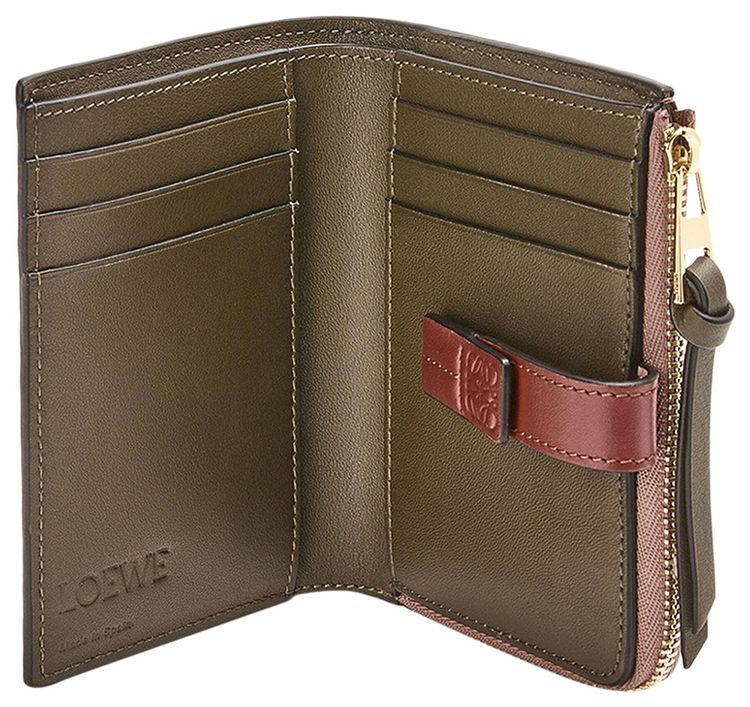 Loewe Slim Zip Bifold Dark BlushDark Rust