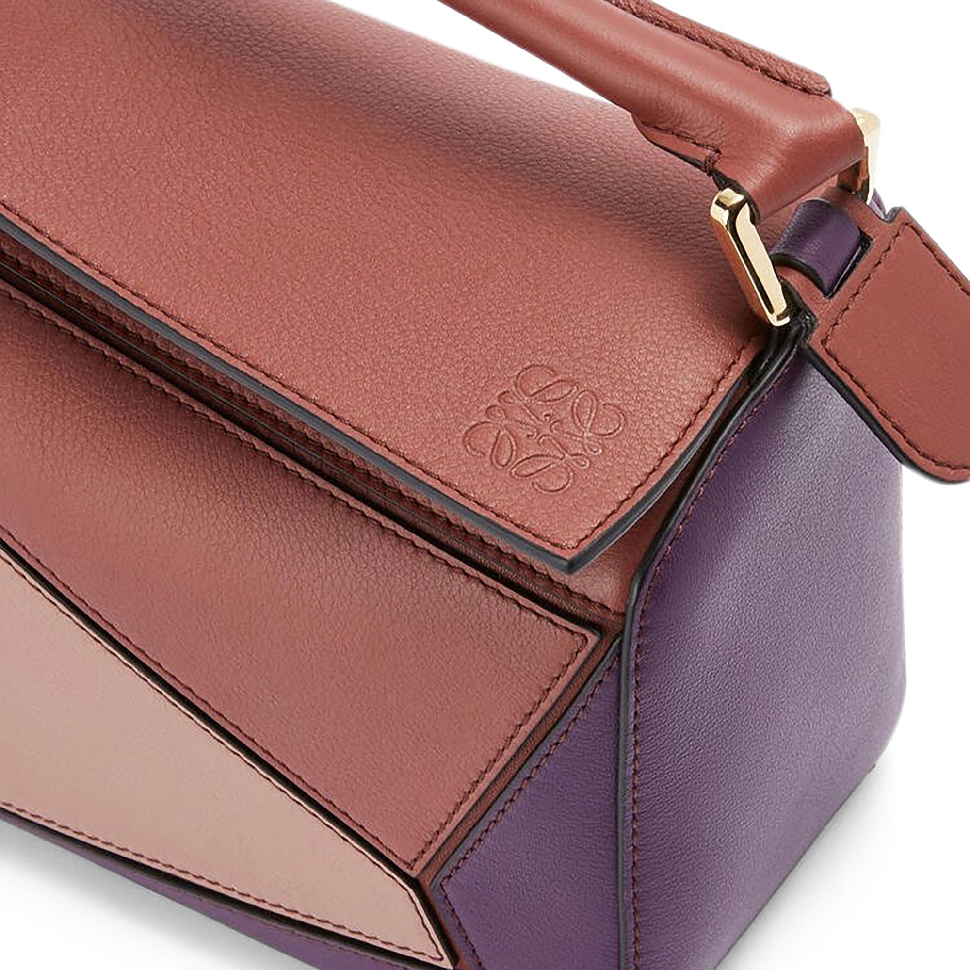 Buy Loewe Puzzle Small Bag 'Dark Purple/Dark Rust