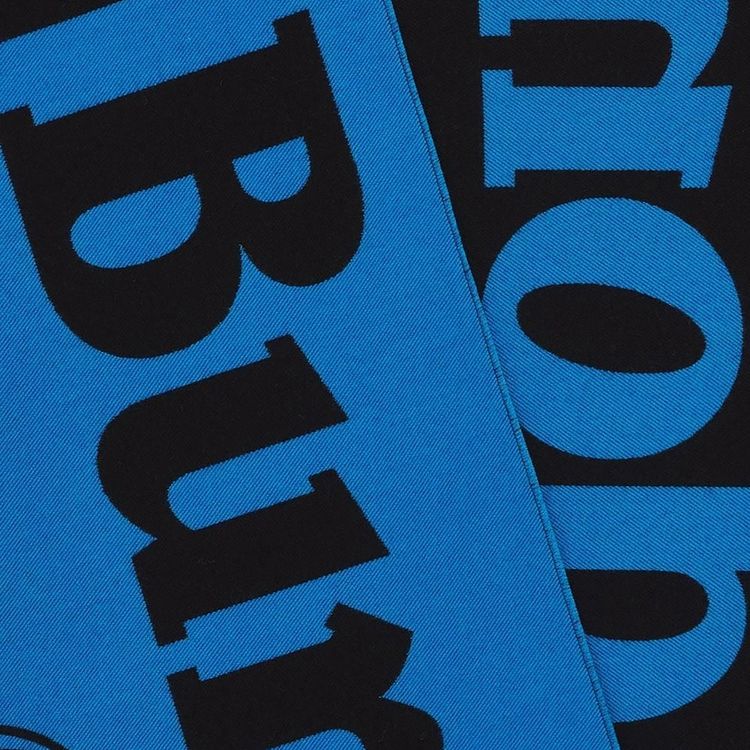 Burberry Logo Jacquard Scarf Mid Blue