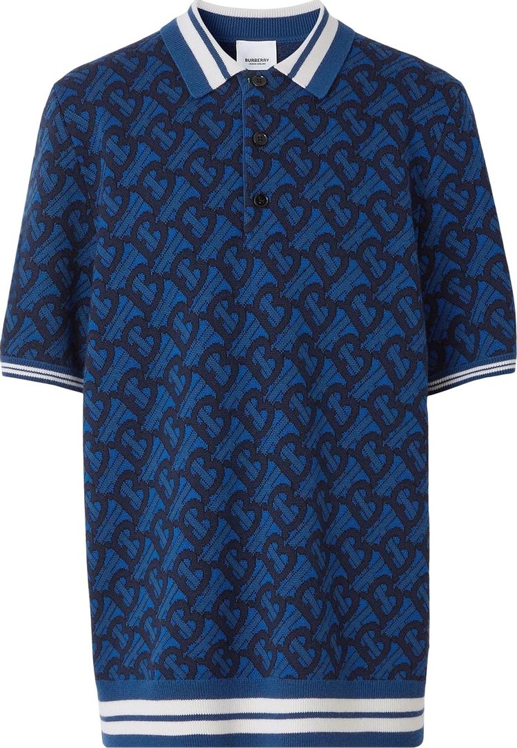 Buy Burberry Monogram Jacquard Polo Shirt 'Royal Blue' - 8048113 | GOAT