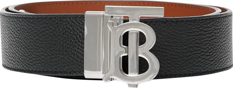 Burberry TB Logo Leather Belt 'Black/Tan'