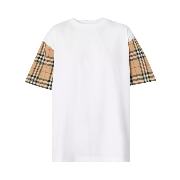 Burberry Vintage Check Sleeve Oversized T-Shirt 'White'