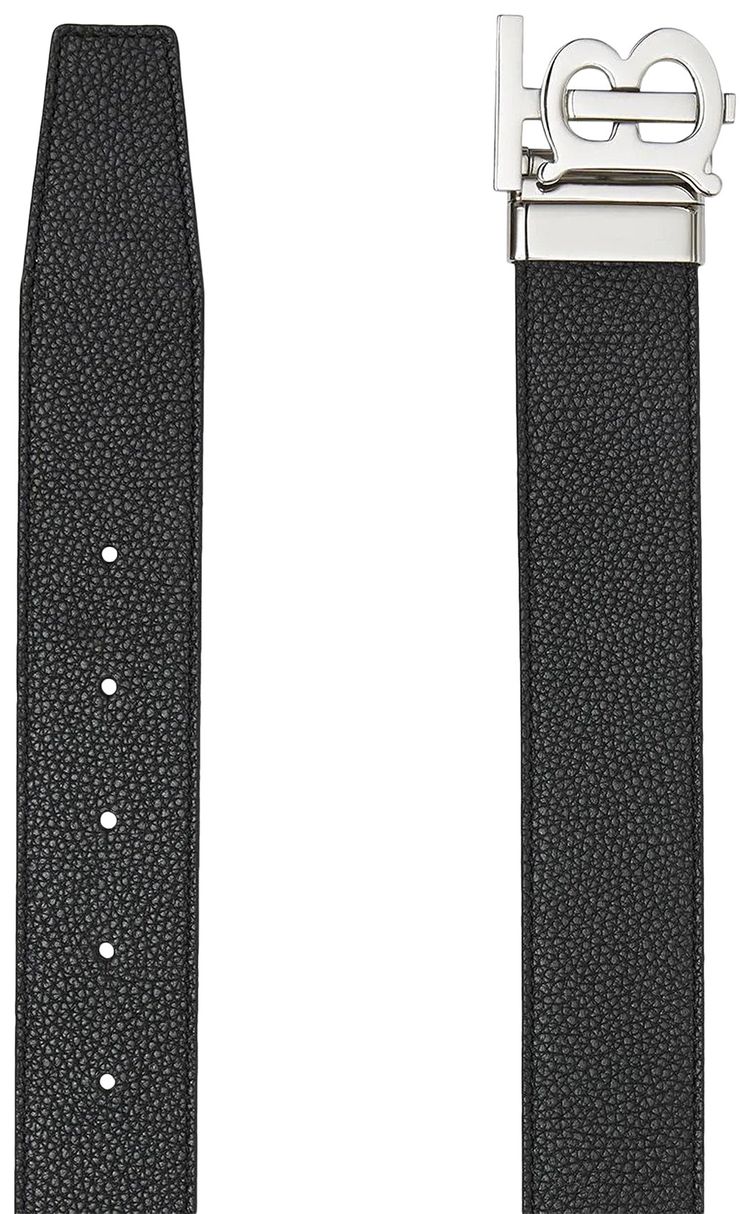 Burberry TB Logo Leather Belt BlackTan