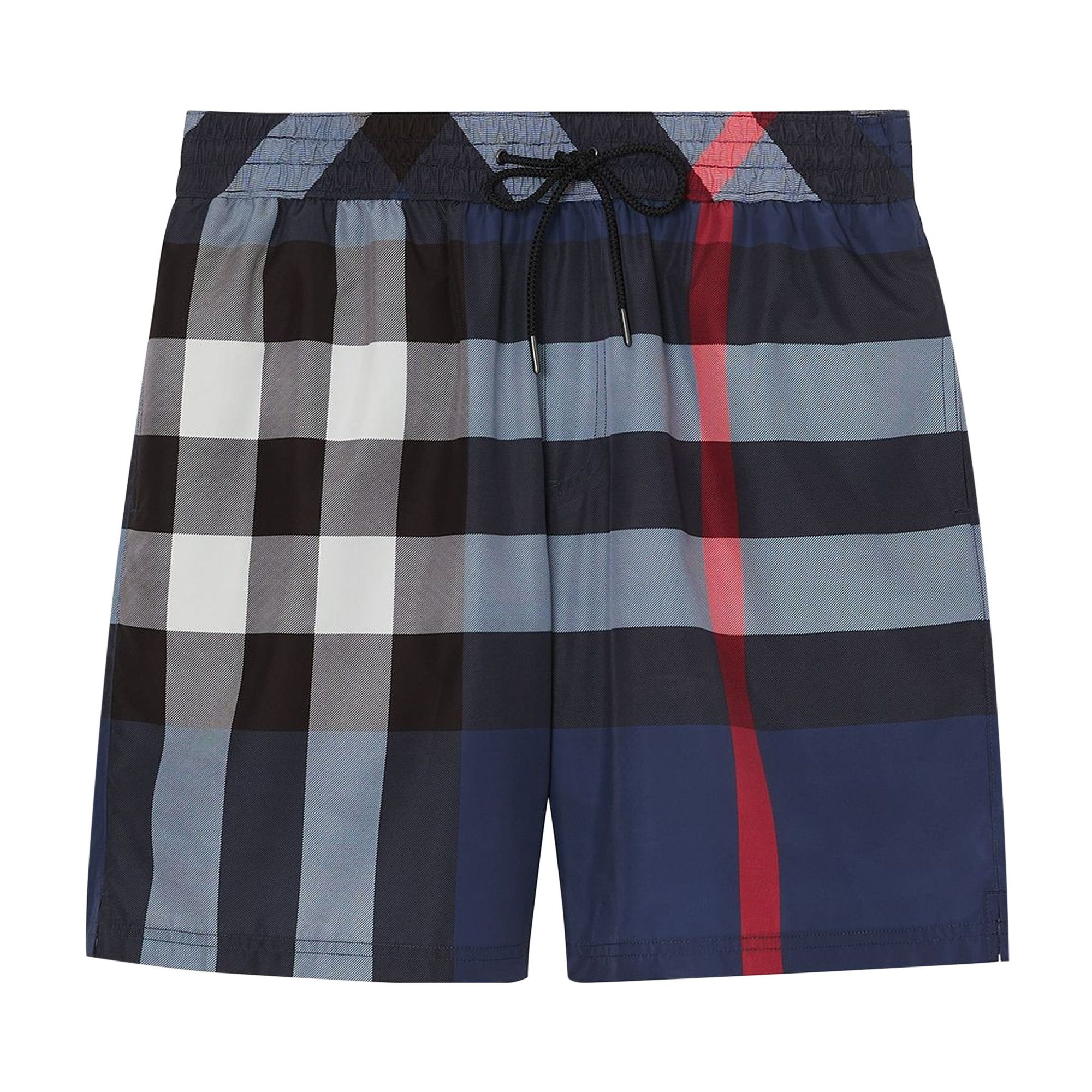 Buy Burberry Check Drawcord Swim Shorts Carbon Blue 8013879 GOAT