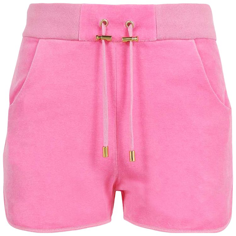 Balmain Velvet Shorts With Patch Rose