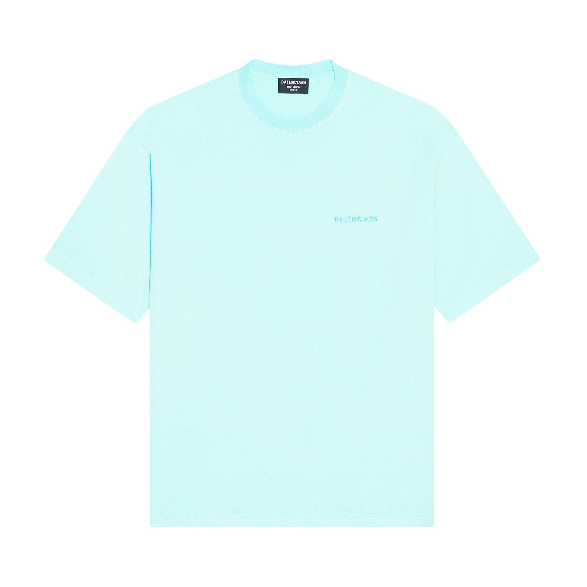 Balenciaga light blue t shirt on sale
