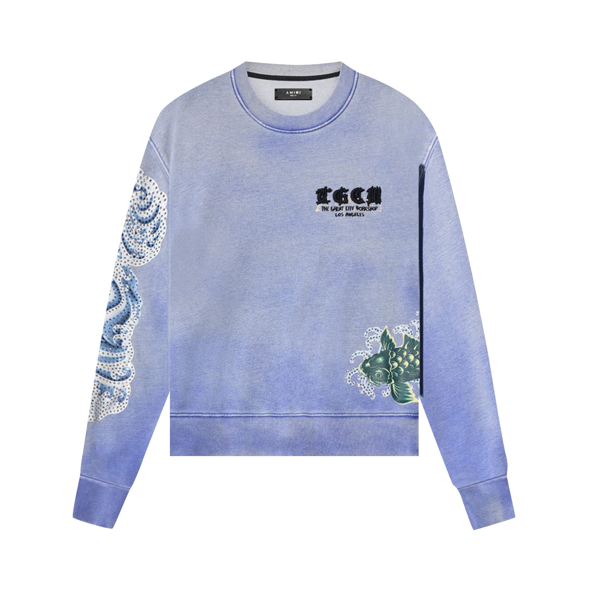 Buy Amiri T.G.C.W. Crystal Koi Wave Crew 'Blue' - PS22MJG060